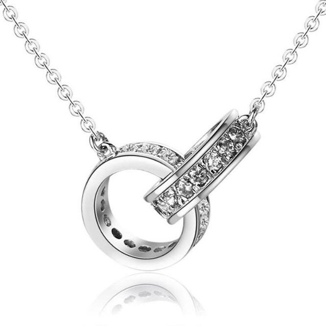 Halskette 925 Silber, Weiß, Brillant, Damen - Bild 1