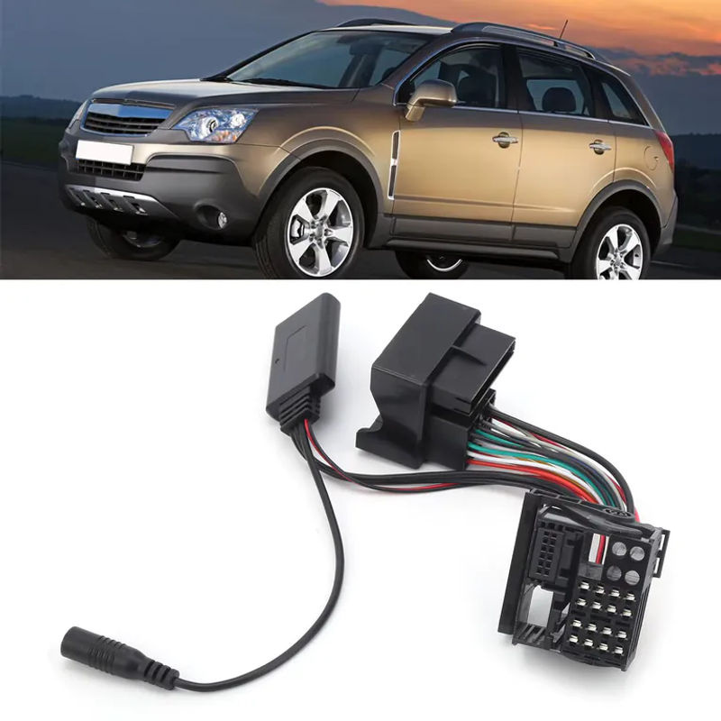 Qiilu 12-poliger Bluetooth 5.0 Aux Audio Adapter mit Mikrofon und 150 cm Kabel in Schwarz passend für Opel CD30 CDC40 CD70 - Bild 3