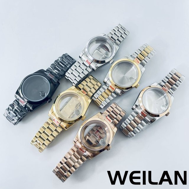 Uhrenarmband Edelstahl, Roségold, Präsidentenarmband, Unisex - Bild 1