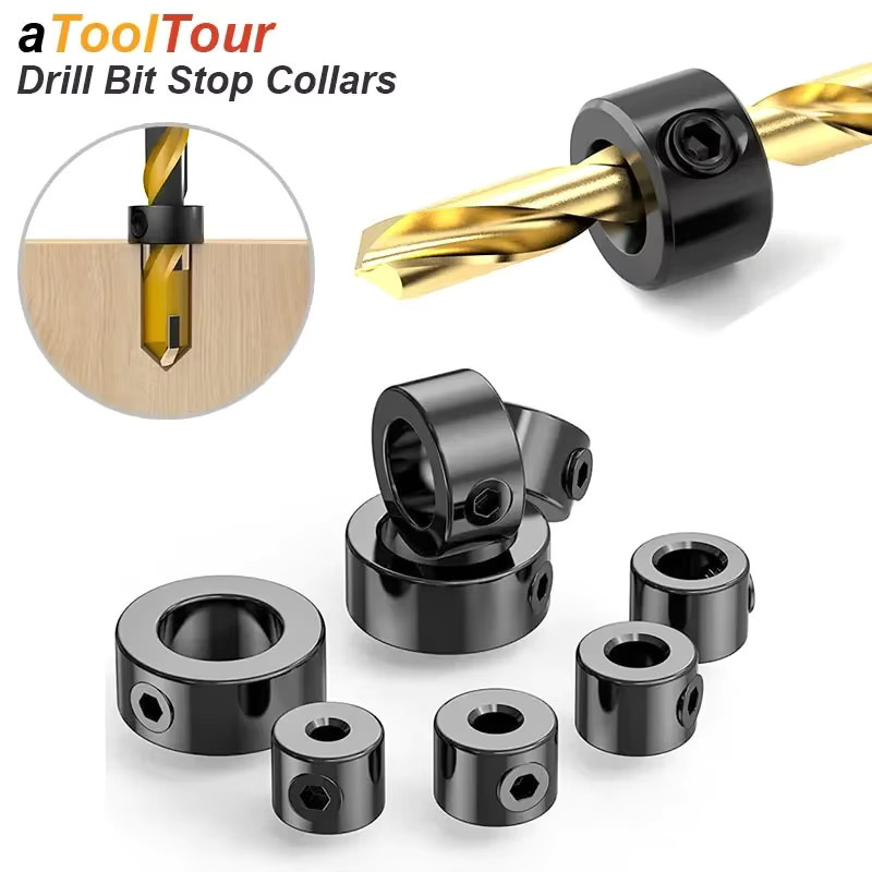 Lsmake Set mit Bohrerbegrenzungsringen für die Holzbearbeitung, 3-16mm, Tiefensteller für Spiralbohrer - Bild 2