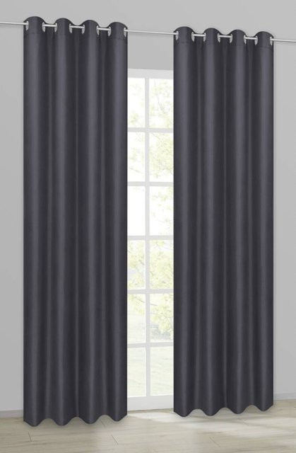 Ösenvorhang Barnaby ACUS design collection Schwarz B: 140 cm, H: 235 cm - Bild 1