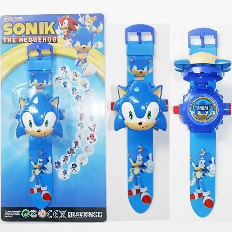 Sega Sonic Igel Cartoon 3D Projektion Uhr, Elektronische Uhr Projektor Figur - Bild 2