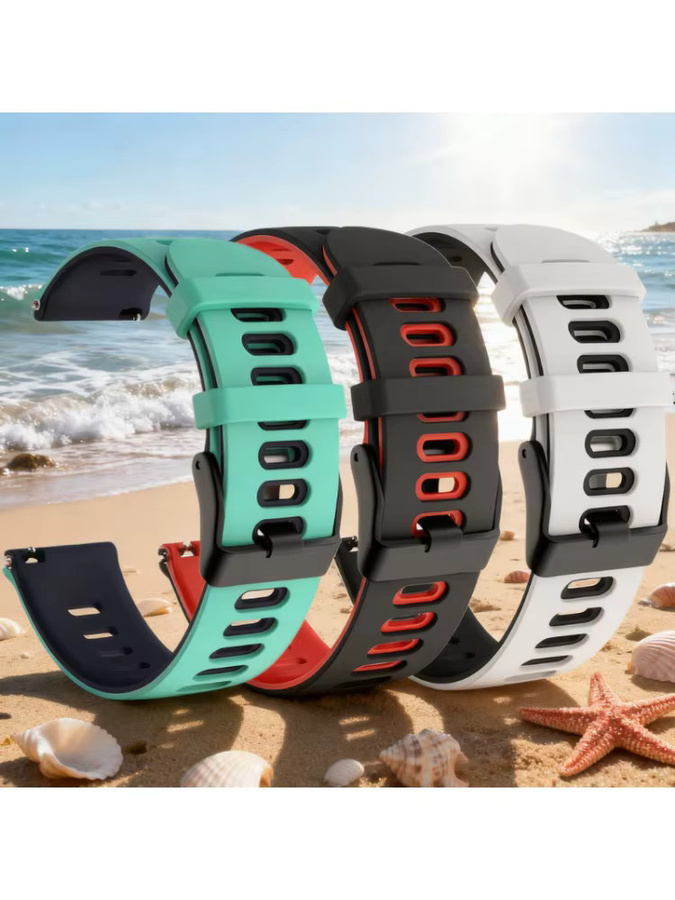 JBAILI Uhrenarmband Silikon, Schwarz, Unisex - Bild 5