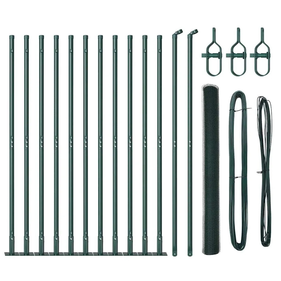 vidaXL Zaun aus Stahl und PVC in Grün, 25 x 1,6 m, 13 mm Maschenweite - Bild 2