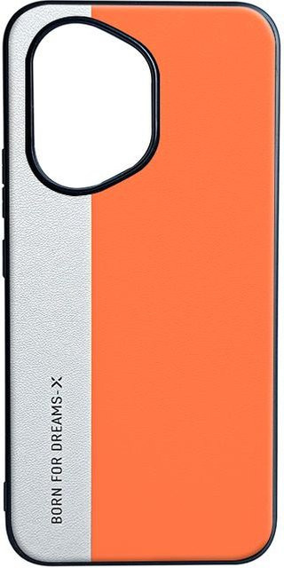 Stoßfeste Leder-Handyhülle für Honor 400 und Honor 400 Pro in Orange mit Two-Tone-Design und Anti-Fingerabdruck-Beschichtung - Bild 1