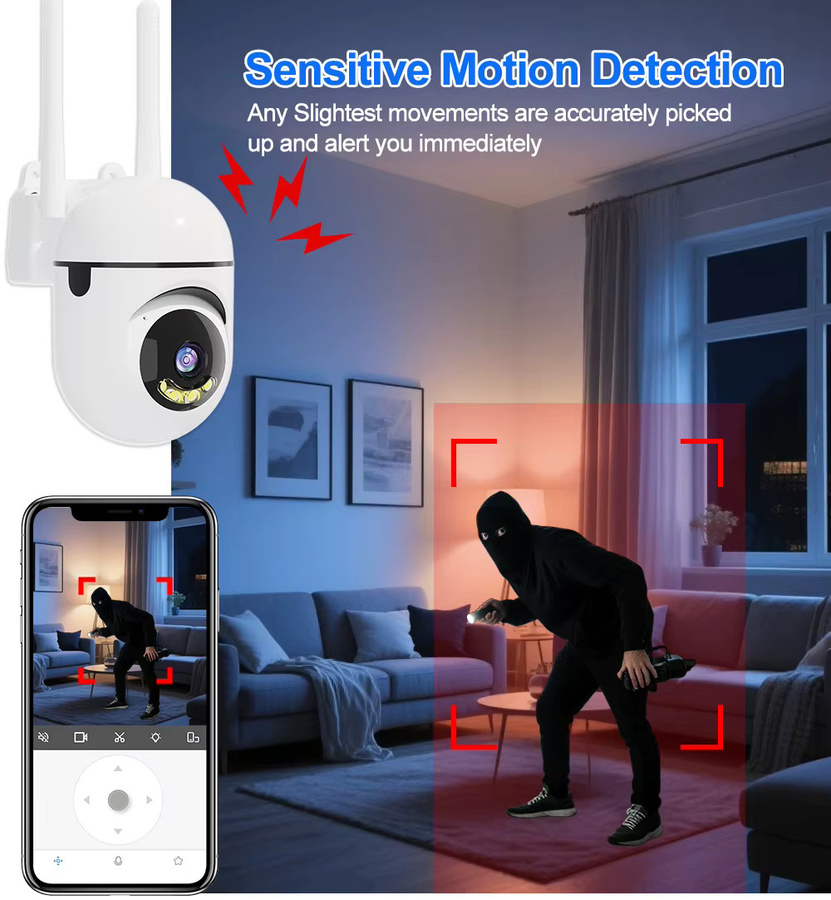 Overscam 5MP WLAN IP-Kamera mit automatischer Verfolgung, Vollfarb-Nachtsicht, Bewegungserkennung und Zwei-Wege-Audio in Weiß - Bild 5