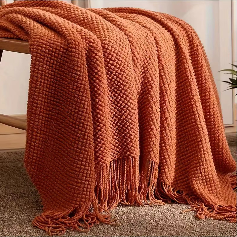 Inyahome Strickdecke Nordic Weihnachten in Diamond Light Green zur Dekoration für Bett und Sofa - Bild 2