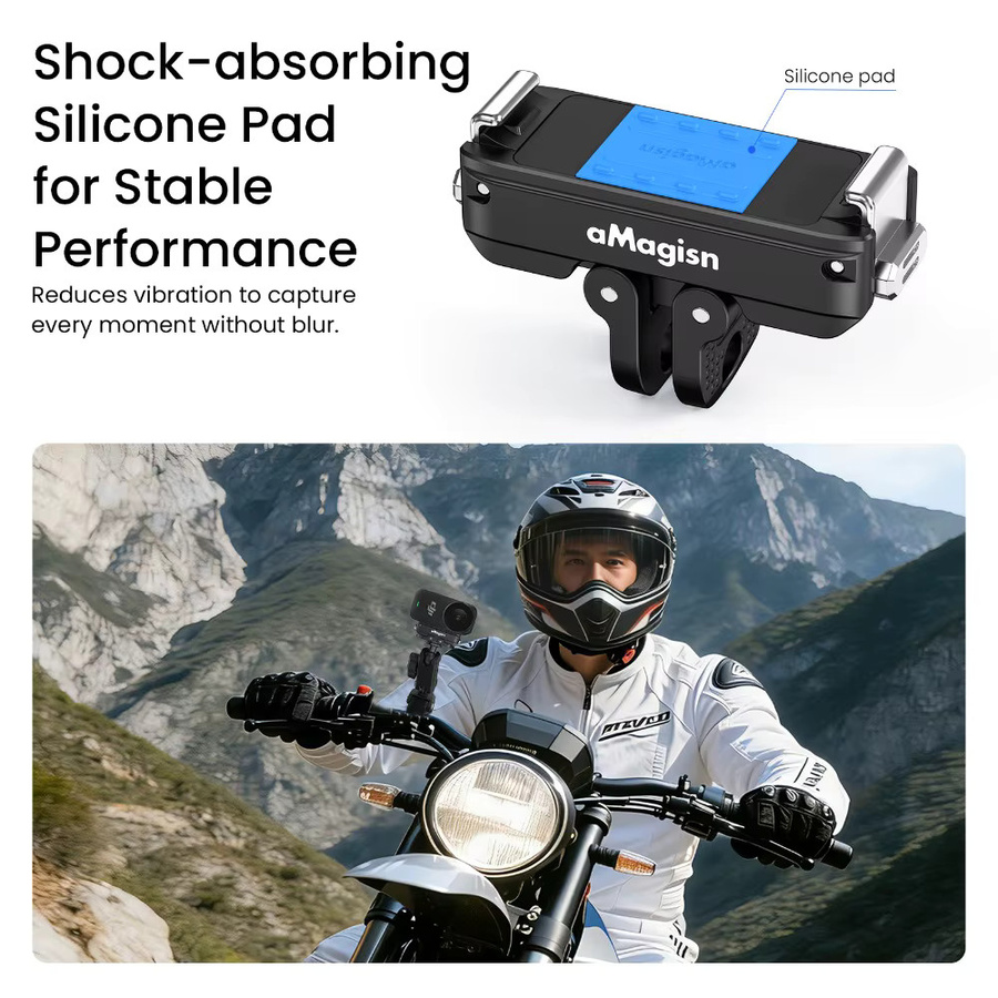 aMagisn Sicherheitskamera-Halterung mit Schnellverschluss für DJI Osmo Action 6 und NANO in Schwarz mit 1/4-Zoll- und 2-Pin-Schnittstellen - Bild 5