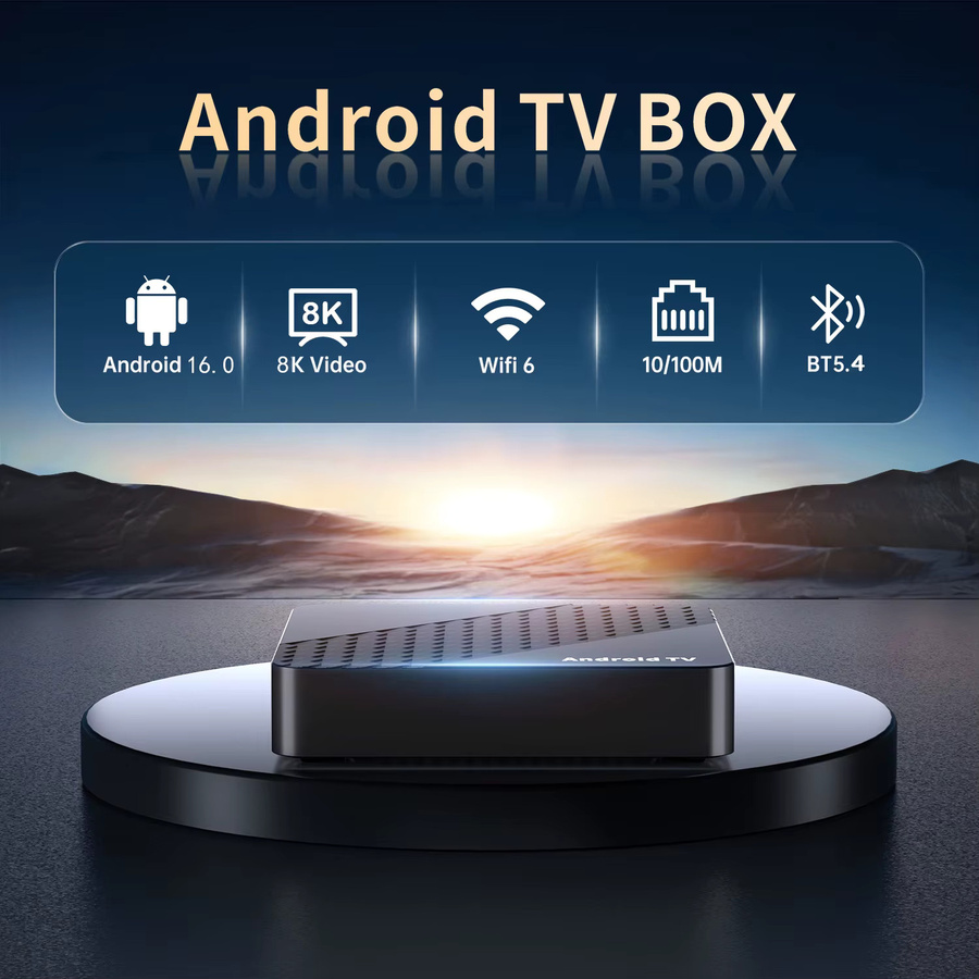 Smart TV Box Android 16 mit 8GB RAM und 256GB Speicher, Rockchip RK3518 X10, 8K Video Unterstützung, Google Assistant und Bluetooth 5.4, Media Player in Schwarz - Bild 2