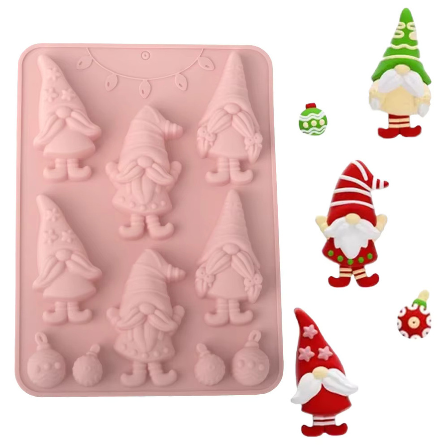 Meibum Silikonformen für Weihnachts-Desserts wie Schneemann, Weihnachtsbaum, Glocken und Weihnachtsmann - Bild 3
