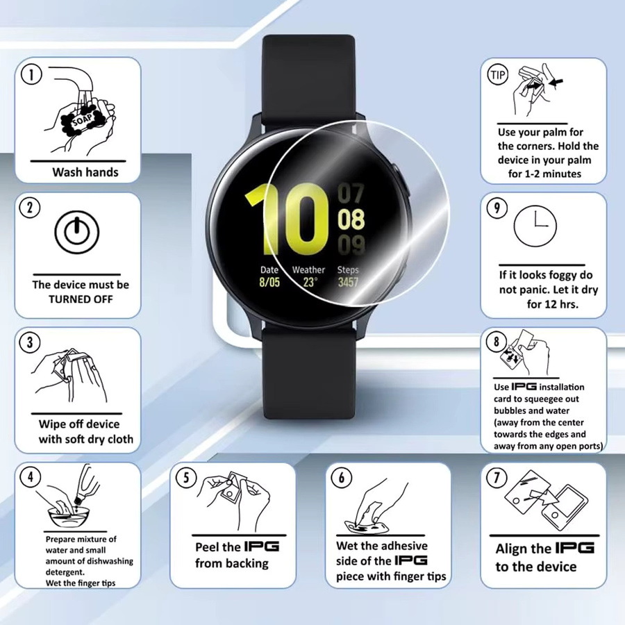 OAKCHARM Displayschutzfolie Hydrogelfolie, Garmin Venu 4, 45 mm, 41 mm, transparent - Bild 1