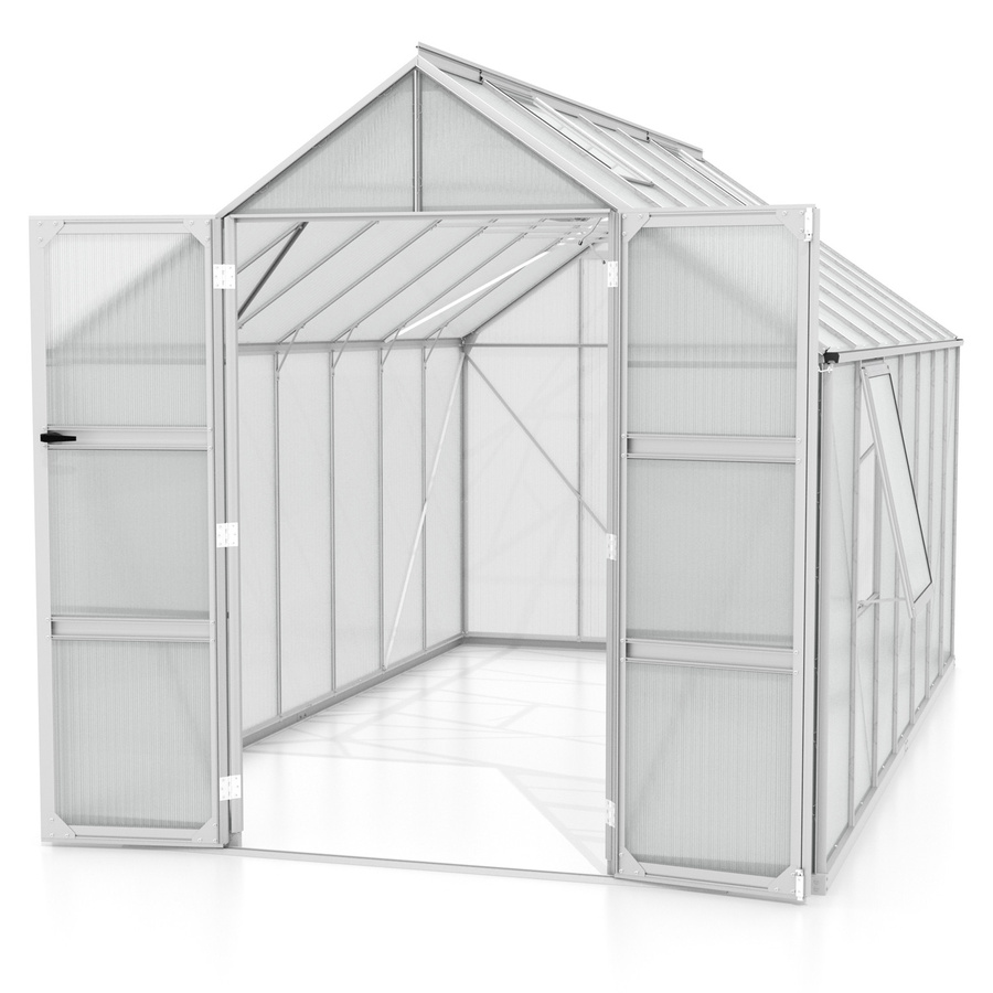 Vitavia Gewächshaus Olymp 11500 aus Aluminium in Silber mit Polycarbonat-Verglasung und Fundamentrahmen, 11,5 m² - Bild 2