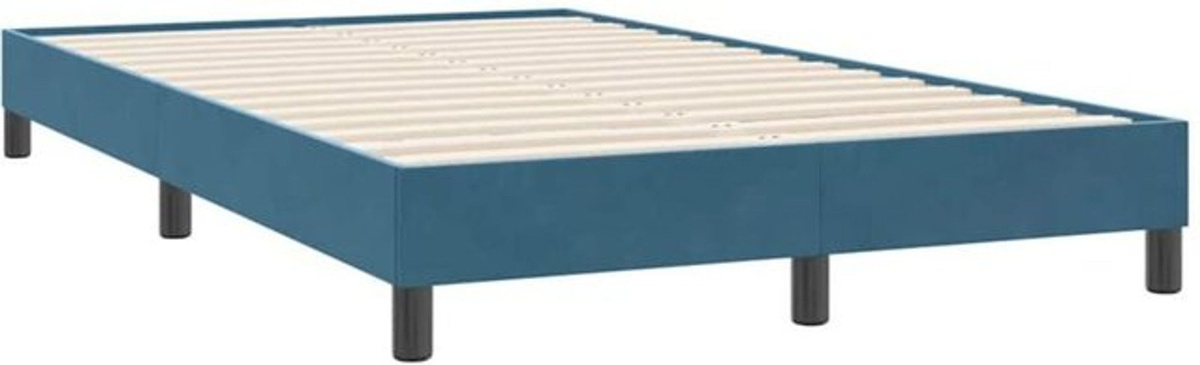 Polsterbett vidaxl aus Samt und Holzwerkstoff in Blau, B/T/H: 120 x 220 cm - Bild 1