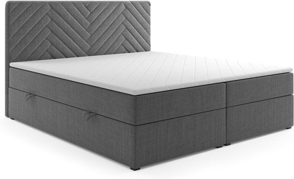 M-Punkt Boxspringbett MALIBU mit Bettkasten in Anthrazit, B/T/H: 180 x 200 cm