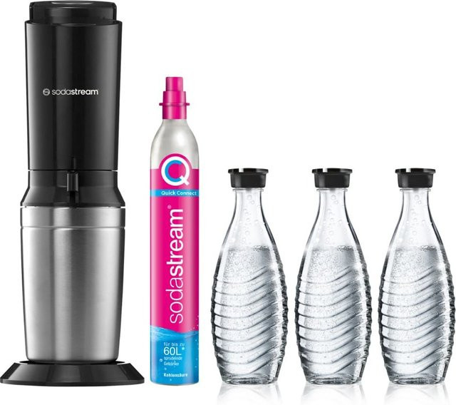 SodaStream CRYSTAL 3.0 Wassersprudler in Titan Silver inklusive 3 Glasflaschen und 1 Quick-Connect Zylinder - Bild 1