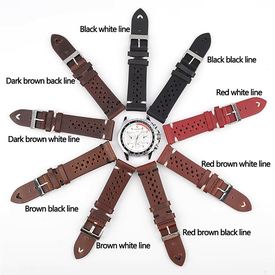 onthelevel Uhrenarmband Leder, Vintage, kaffeebraun, Herren - Bild 7