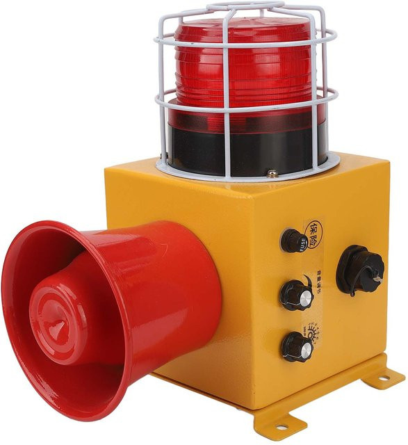 Aimo Industrielle Alarmsirene mit Lichtsignal und 9 Tönen, Wasserdicht, Gelb - Bild 1