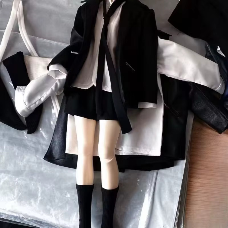 CANDY SISTER Puppenkleidung-Set Leder-Uniform-Set, Zubehör, Schwarz - Bild 4