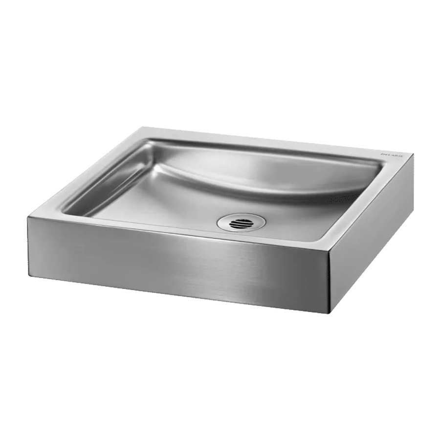Delabie Aufsatzbecken UNITO rechteckig aus Edelstahl 1.4301 satiniert in Silber, B/T/H: 39,5 x 35,0 x 3,3 cm - Bild 2