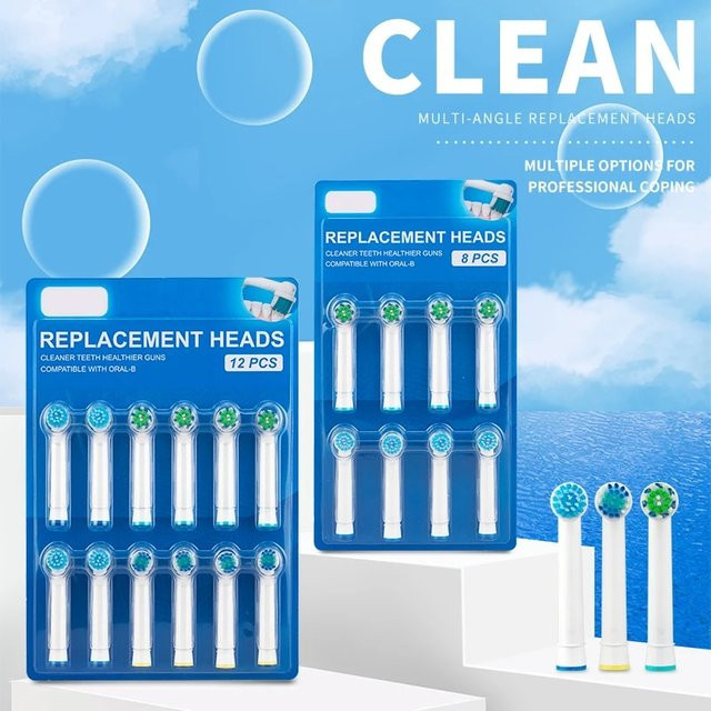 Oral-B Ersatzbürstenköpfe, 8 Stück, Weiß - Bild 1