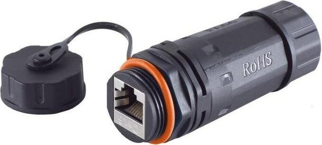 Microconnect KONCAT6A68 RJ-45 Kabeladapter Cat6a für Ethernet/LAN in Schwarz - Bild 1