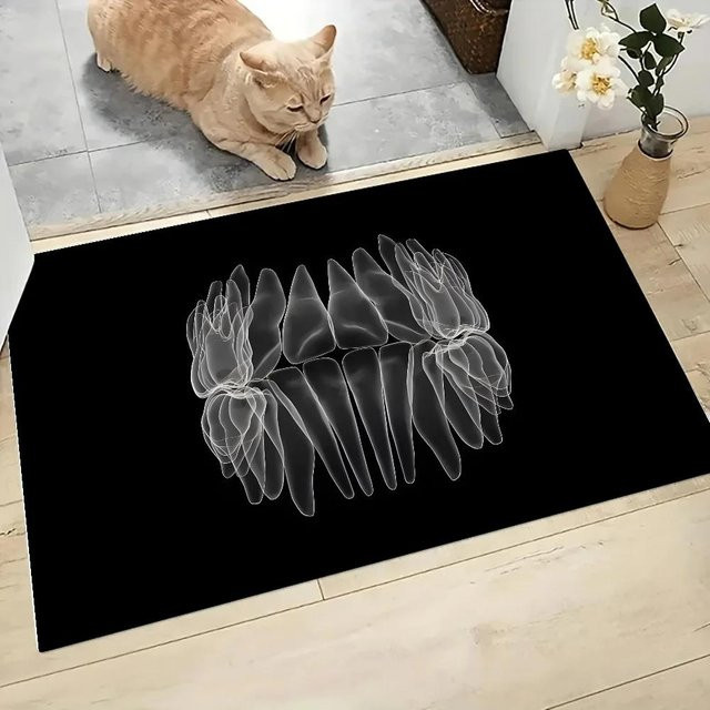 Karpetti Fußmatte Zahn Motiv Schwarz B/B: 40 x 60 cm - Bild 1