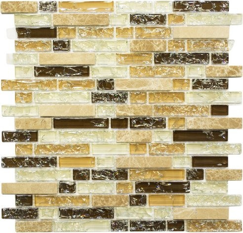 HuH Mosaik Mosaikfliese Ice Cube Wandbelag beige B/H: 30,5 x 29,8 cm - Bild 1