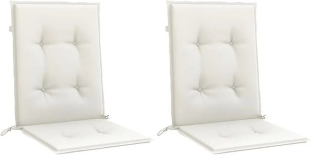 vidaXL Niedriglehner-Auflagen 2er-Set Melange Creme aus Polyester, B/T/H: 100 x 50 x 4 cm - Bild 1