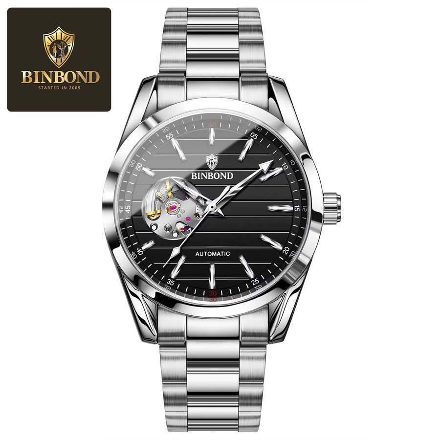 BINBOND Armbanduhr, Automatik, Edelstahl, Weiß, Herren - Bild 7