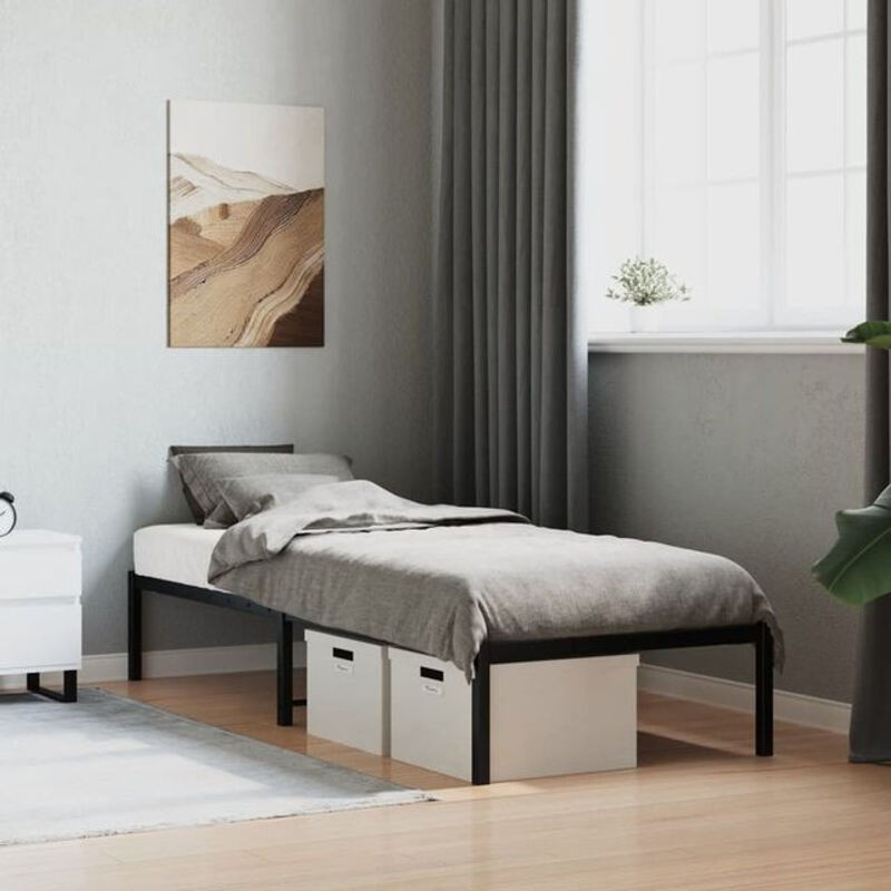 vidaxl Metallbett in Schwarz im klassischen und minimalistischen Design, B/T/H: 80 x 200 cm - Bild 1