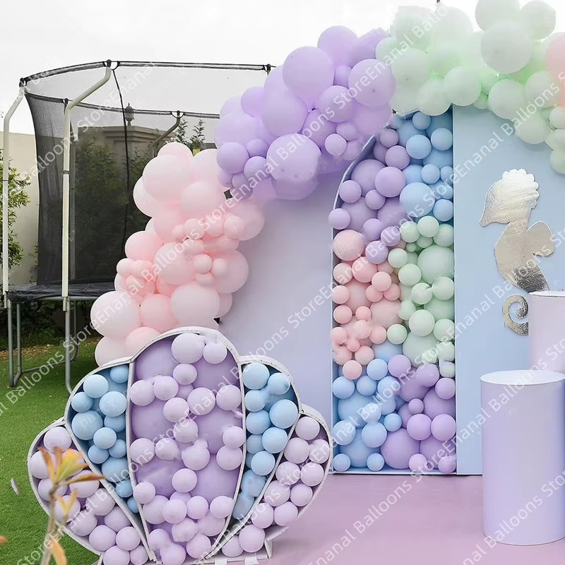 Enanal DIY Mosaik Rahmen mit Meerjungfrau, Seepferdchen und Muschel für Ballonfüllungen in Beige - Bild 1