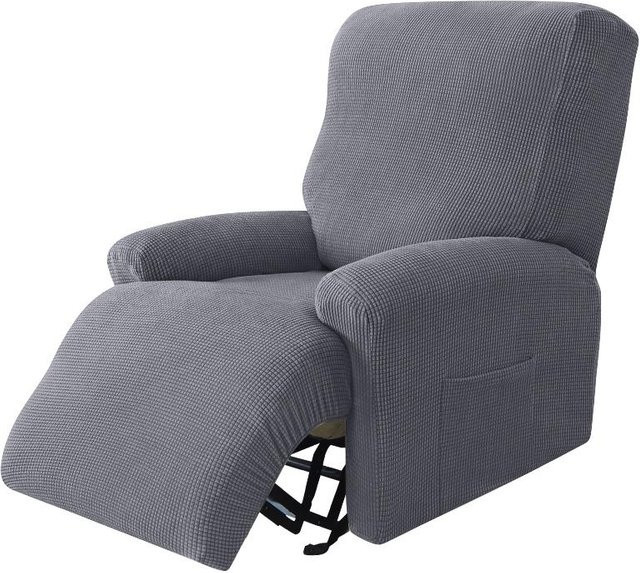 Elastischer Jacquard-Sofabezug für Relaxsessel und Lazy Boy, 1-Sitzer, Grau, 4er-Set - Bild 1