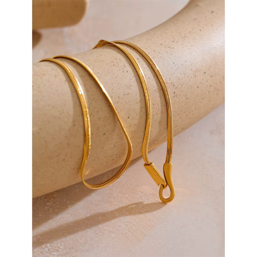 Yhpup Schlüsselbeinkette Edelstahl, Gold, 42 cm, Unisex - Bild 3