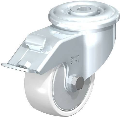 Blickle Lenkrolle LER-PO 75R-FI-FA mit Feststeller in Weiß, Rad-Durchmesser: 75 mm, Tragfähigkeit: 150 kg - Bild 1