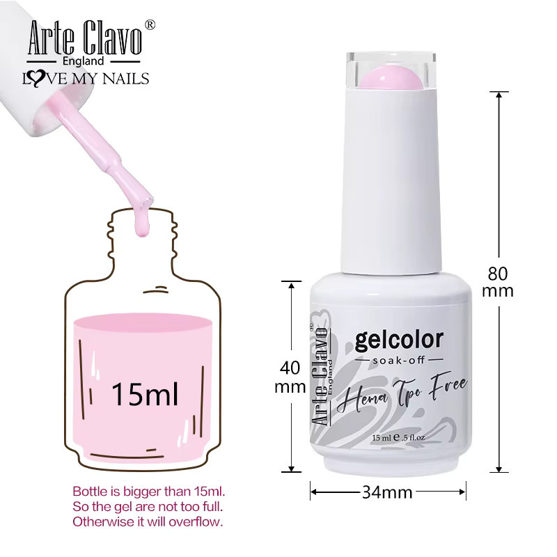 Arte Clavo Hema Free Gel Nagellack, Matt, 15 ml - Bild 4