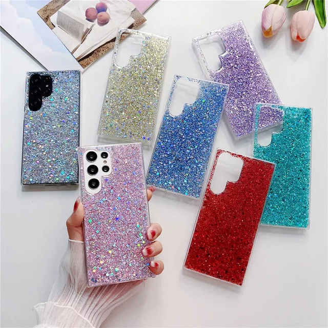 Stoßfeste Glitzer-Silikonhülle für Samsung Galaxy A-Serie (A14, A54, A52, A53, A33, A32, A12, A22, A13 5G, A72, A23, A73) mit vollständiger Abdeckung - Bild 1
