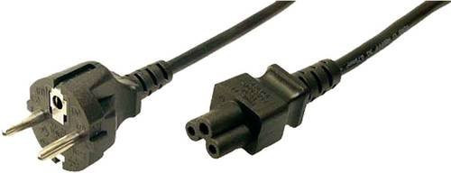 LogiLink Strom Anschlusskabel mit Schutzkontakt-Stecker und Kleeblatt-Stecker C6 in Schwarz, Länge: 1,80 m - Bild 1
