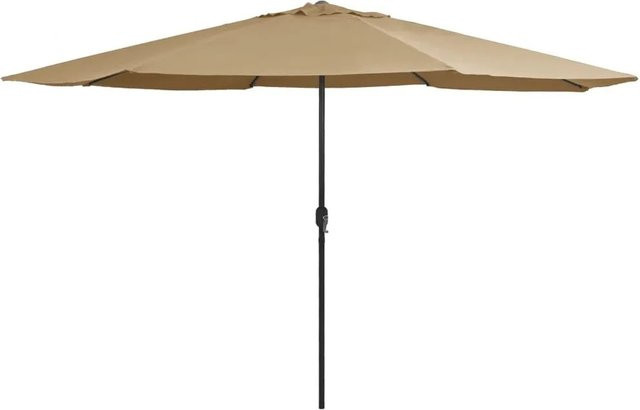 Furnicato Sonnenschirm mit Metallmast in Taupe mit Polyesterbespannung, Durchmesser: 390 cm, Höhe: 247 cm - Bild 1