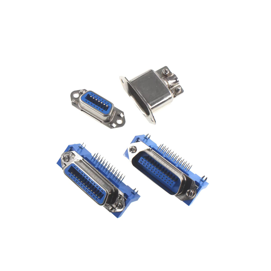 Hongqiwei Centronics Steckverbinder 57er-Serie DIP-Typ für 90-Grad-Leiterplattenmontage, Druckerbuchse, männlich und weiblich, 14P 24P 36P 50Pin - Bild 2