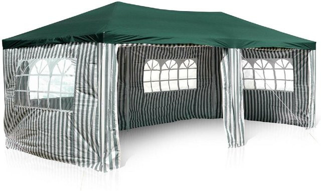 VCM Pavillon Partyzelt in Grün mit Stahlgestell und wasserabweisender PE-Plane, B/T: 6 x 3 m - Bild 1