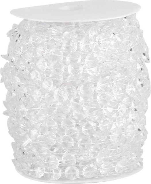 mfySpace Acryl Kristall Perlen Girlande Transparent, 30 m Länge für Hochzeit und DIY Deko - Bild 1