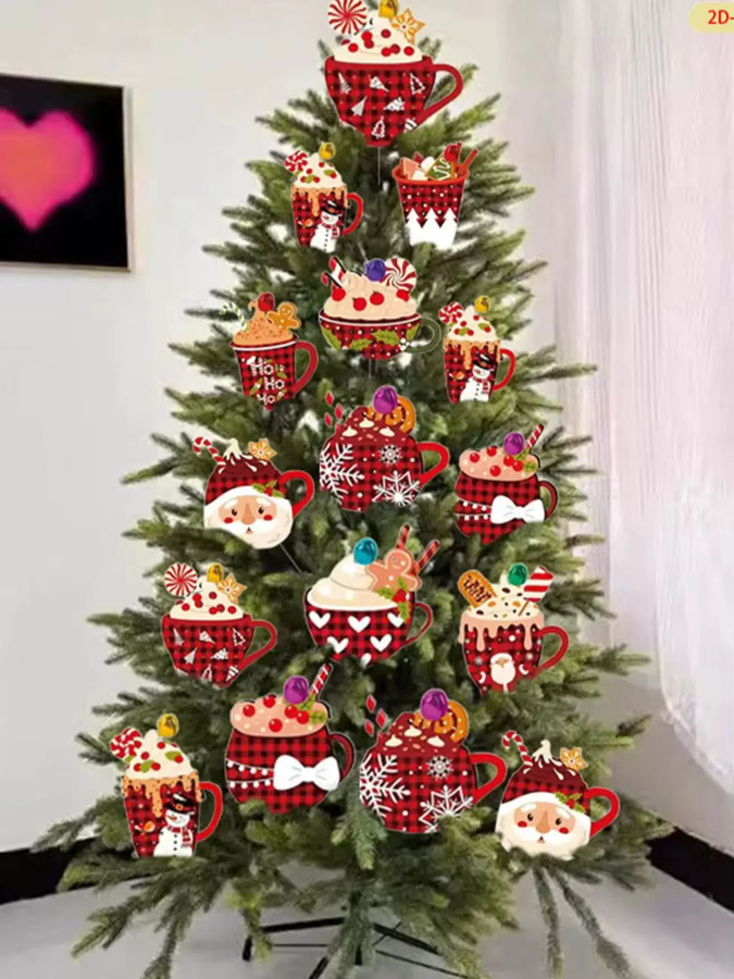 WINTOGETHER 10 Stück Weihnachts-Eiscreme Anhänger aus Kunststoff in Mehrfarbig für den Weihnachtsbaum - Bild 5