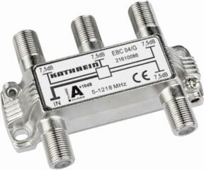 Kathrein Verteiler 4-fach 5-1218 MHz 7,5dB EBC 04/G in Silber - Bild 1