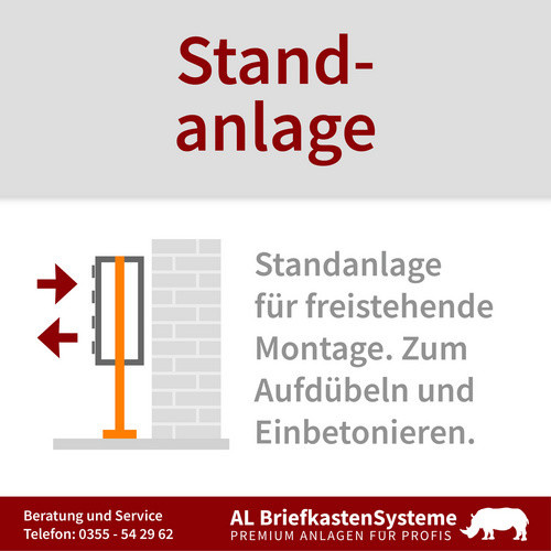 AL Briefkasten Freistehendes Briefkasten-System für 8 Parteien in Grau/Anthrazit B/H/T: 153,366 x 150,0 x 27,5 cm - Bild 2