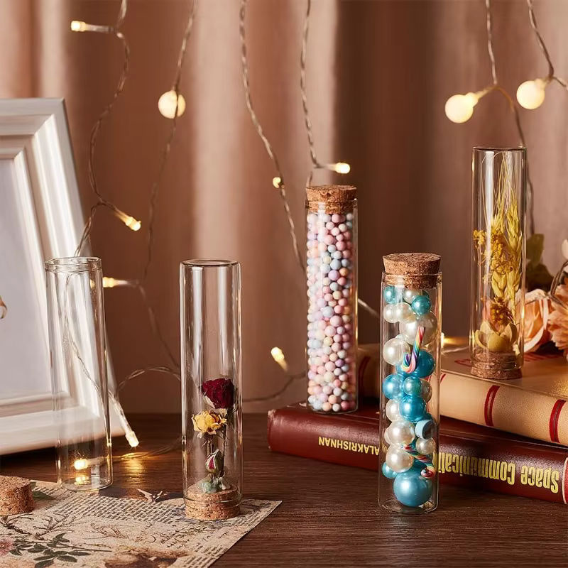 10 Stück transparente Glas-Reagenzgläser mit Korkstopfen, 60 ml Mini-Glasflaschen für Gastgeschenke, Gewürze oder Dekoration - Bild 5