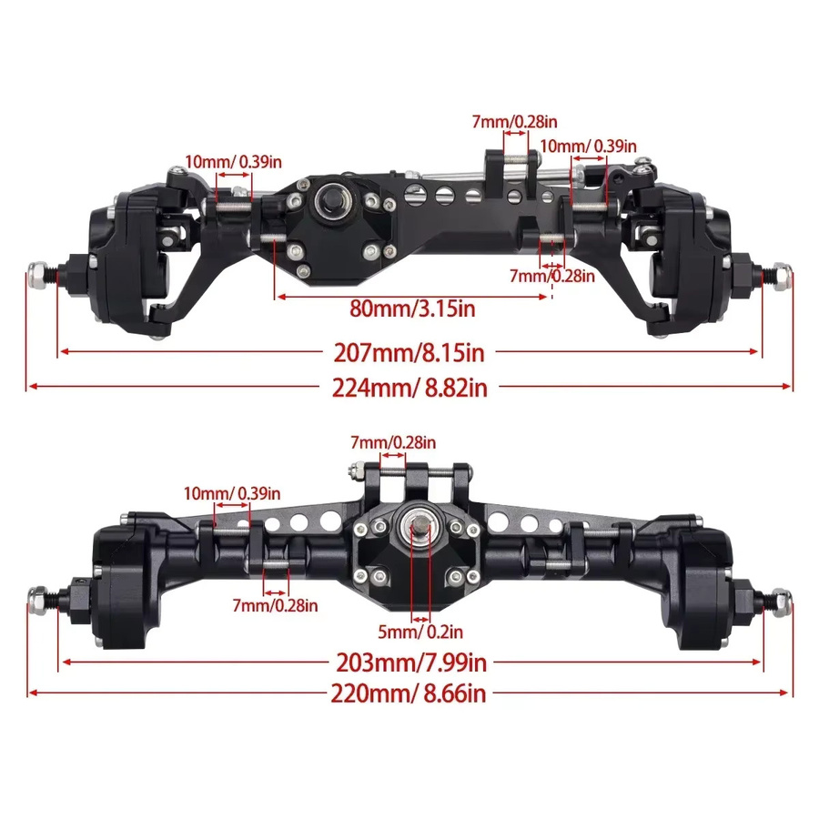 Vanquish Phoenix F10, CNC Aluminium Portal Achse Komplettset, Metall, Schwarz - Bild 1