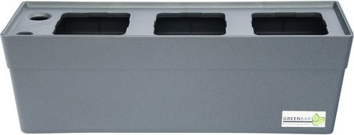 GREENBAR Kräuterbox Fensterkasten mit Bewässerungssystem und Wasserstandsanzeige, grau - Bild 1