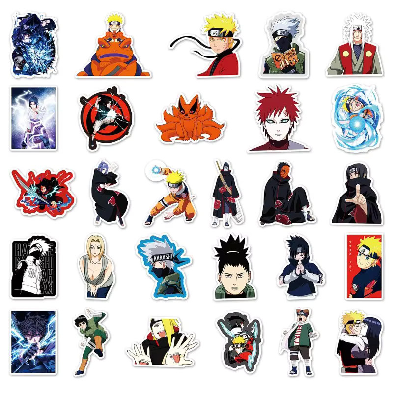Naruto Graffiti-Aufkleber, 54-teiliges Set, quadratisch, wasserfest - Bild 4