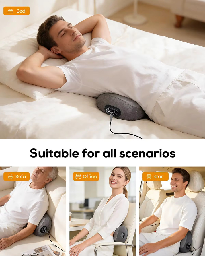 Okayso Rückenmassagegerät mit Wärme, Vibration und Dehnung, grau/blau - Bild 4