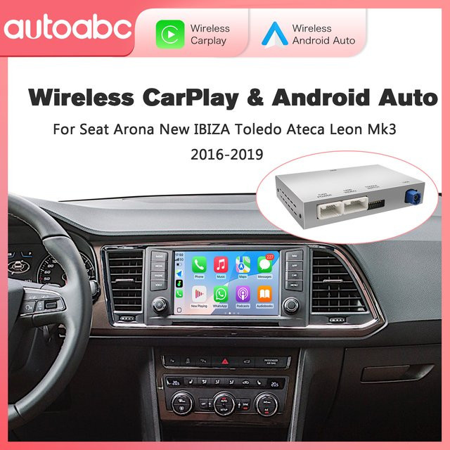 AUTOABC Multimedia-Player mit drahtlosem CarPlay und Android Auto für Volkswagen SEAT Leon Ateca Tarraco inklusive Airplay und Kamera-Unterstützung - Bild 1